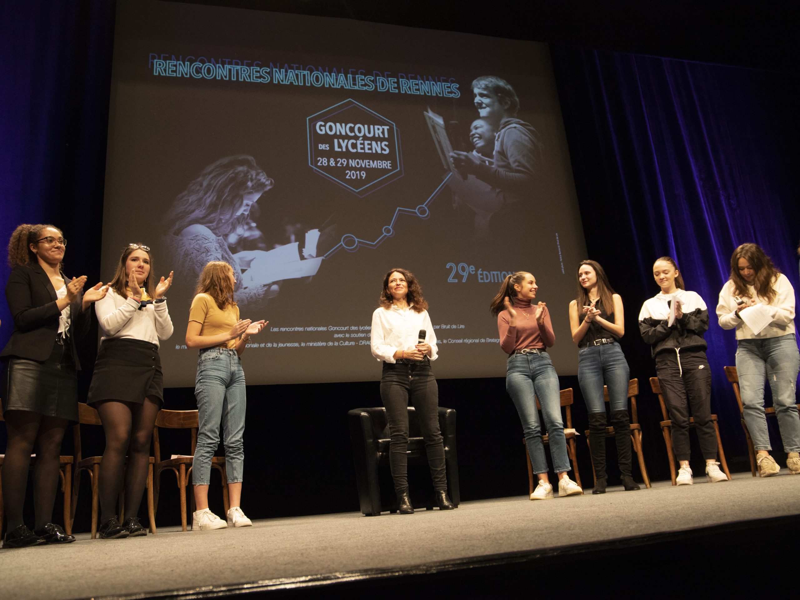 Karin Tuil Rencontres nationales du Goncourt des lycéens de Rennes 2019 ©Patrice Normand-Bruit de Lire Karin Tuil Rencontres nationales du Goncourt des lycéens de Rennes 2019 ©Patrice Normand-Bruit de Lire